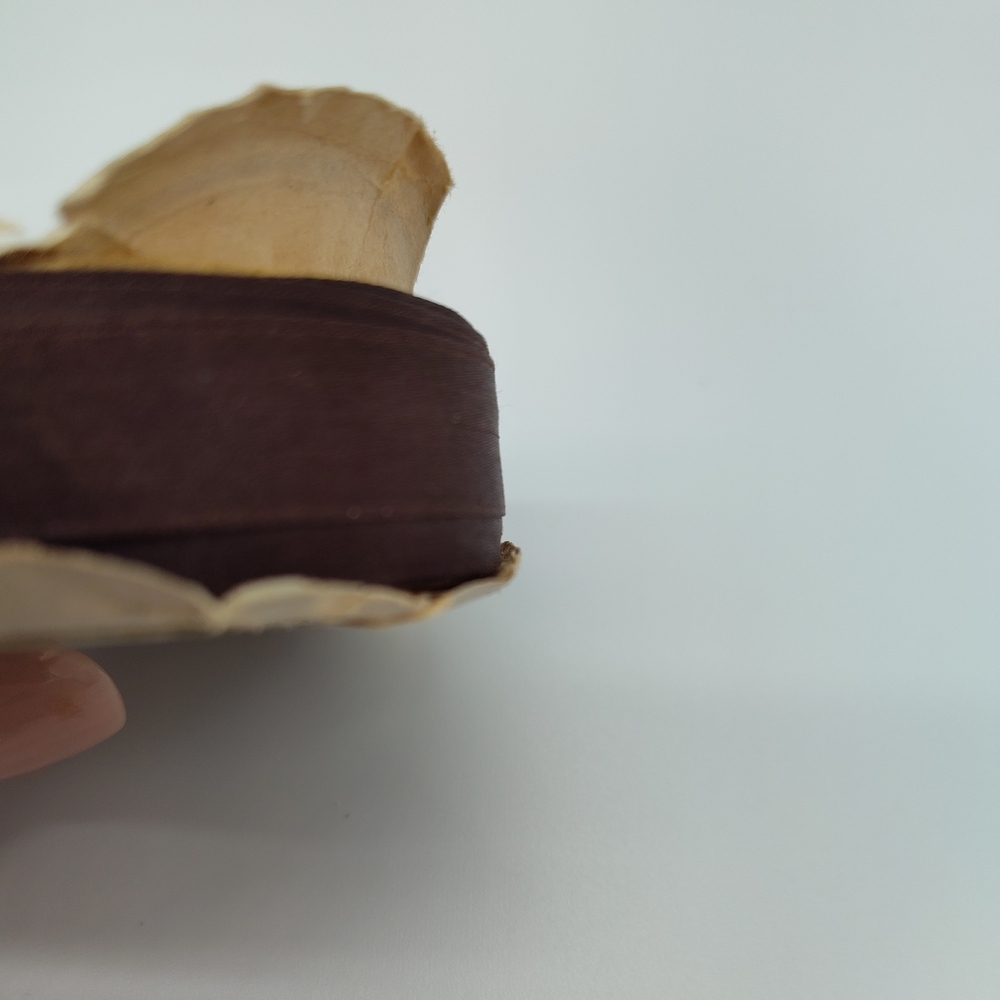 Antique French Silk Ribbon 5yd Early 1900s Chocolate Brown Couture Trim - Picture 4 of 6